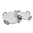 thumbnail image 1 of Sagebrook Home S/2 Plateaux Ronds en Bois, Gris, 1 of 4