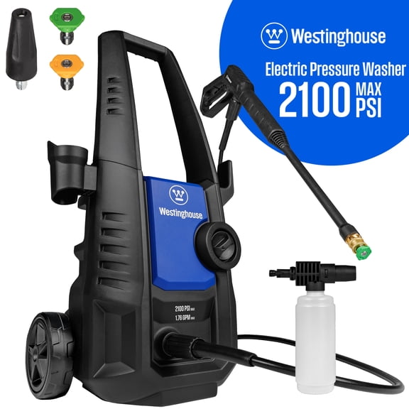 Westinghouse ePX3050 Electric Pressure Washer, 2100 Max PSI 1.76 Max GPM with Foam Cannon and Turbo Nozzle, for Cars/Fences/Driveways/Home/Patios