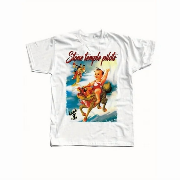 100% cotton tshirts men tee TradeWarStone Stone Temple Pilots 1994 Tour Vintage Graphic T-Shirt - White Unisex Cotton Tee