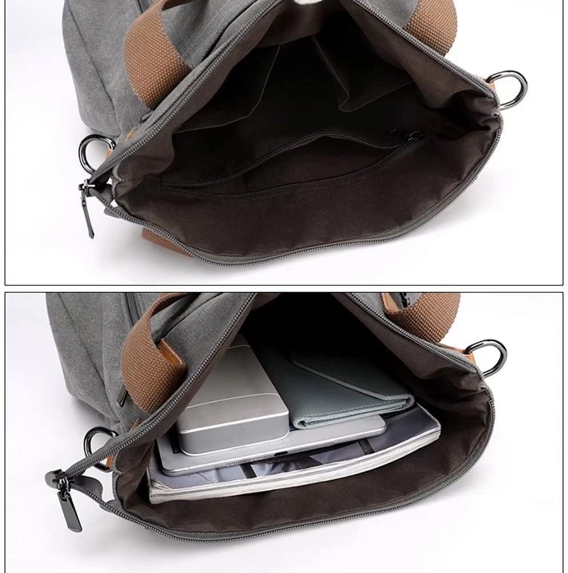 Lohol Canvas Handbag for Women Fashion Cloth Tote Shoulder Purses Hobo Casual Crossbody Bag Large Top Handle Shopper Bag (Brown)