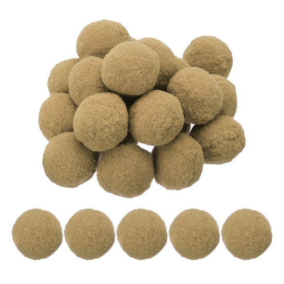 2inch Pom Poms for Crafts, 20pcs Pompoms for Crafts Puff Balls Bulk Fuzzy Balls for Hats Christmas Art DIY, Khaki