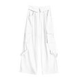 thumbnail image 7 of Wancir Womens Linen Pants Wide Leg High Waisted Drawstring Casual Flowy Pants with Pockets, 7 of 7