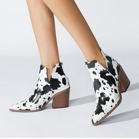 

ERTUTUYI Women s Boots Fashion Characteristic Shoes Thick-Soled Mid-Length Boots Ankle Boots White 37