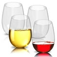 thumbnail image 1 of 4 Pcs Verres à Boissons Sans Pied 16oz Verres à Vin Transparents pour Bar à Domicile, Vin Rouge, 1 of 7