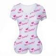 thumbnail image 4 of Ropa interior Sexy para mujer, Body de manga corta con botones y cuello en V profundo, leotardo elástico, pijama corto, monos, 4 of 4
