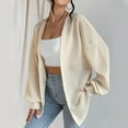 thumbnail image 2 of UAMVSH Womens Cotton Cardigan Trendy Ribbed Knitted Long Lantern Sleeve Dusters Oversized Open Front Lightweight Duster Coats(X-Large,Beige), 2 of 3