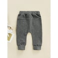 thumbnail image 4 of Bagilaanoe Newborn Boys Girls Trousers Elastic Waist Adjustable Drawstring Plain Leisure Loose Fit Long Pants, 4 of 6