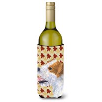 Jack Russell Terrier Fall Leaves Portrait Wine Bottle Hugger