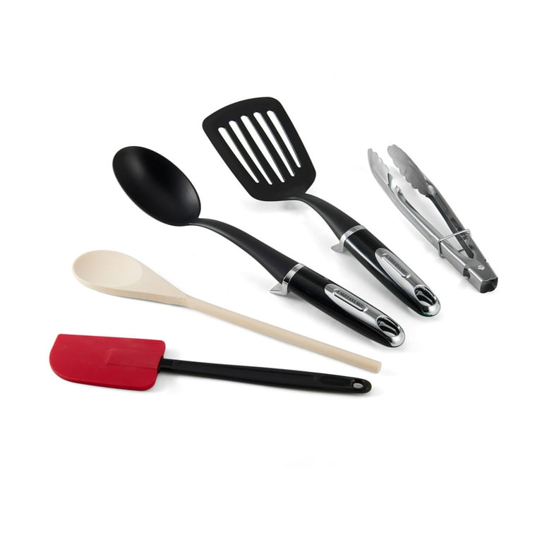 Silicone Cooking Utensils Kitchen Utensil Set, Wooden Handle Nontoxic Bpa  Free Silicone Spoon Spatula Turner Tongs Kitchen Gadgets Utensil Set For  Nonstick Cookware With Holder, School Supplies, Back To School, Dorm  Essentials 