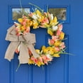 thumbnail image 5 of Spring Wreath For Front Door,Blooming Floral Wreath With Tulip,Daisy And Green Leaves Outdoor,Farmhouse Spring Summer Wreaths For Front Door Outside,Spring Decoration,13 Inch Door Wreaths,1 Pack, 5 of 9