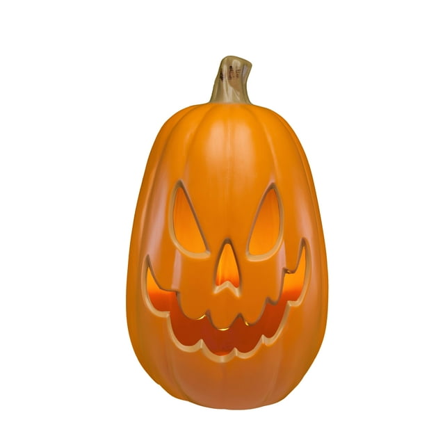 Calabaza grande HW1030 de Xodus Innovations con luz LED de 15 pulgadas, funciona con pilas, para interiores y exteriores, temporizador diario de 8 horas, para Halloween y Acción de Gracias