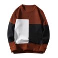 thumbnail image 5 of Afdoent Mens Sweater Male Autumn Winter Wool Sweater Crew Neck Pullover Bottoming Shirt Color Matching All Matching High Neck Top Loose Fit, 5 of 6