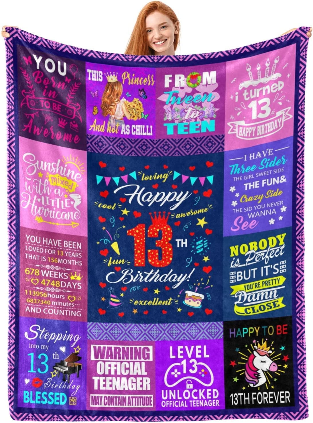  Ryubein 13 Year Old Girl Gift Ideas Blanket, Gifts for 13 Year  Old Girl, 13th Birthday Gifts for Girls, Birthday Gifts for 13 Year Old  Girls, Gifts for 13 Year Old