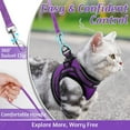 thumbnail image 3 of rabbitgoo Cat Harness and Leash Set for Walking Escape Proof, Adjustable Soft Kittens Vest with Reflective Strip for Small Cats, Comfortable Outdoor Vest, Purple, 3 of 10