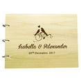 thumbnail image 1 of Rustic Wedding Wood Engraved Bride & Groom Advice Guestbook Photo Album Custom Scrapbook, 1 of 2