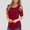 Wine, variant on Women's Shoulder Cut Out Top, Short Sleeve Round Neck Hollowed Blouse, Stretchy Knit Casual Shirt for Daily Wear
