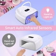 thumbnail image 3 of Rechargeable LED Gel Nail Lamp,60W Cordless UV Led Nail Light Nail Dryer for Gel Nails with Lifting Handle Touch Sensor LCD Screen(White), 3 of 5