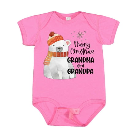 

Inktastic Merry Christmas Grandma and Grandpa Cute Polar Bear Gift Baby Boy or Baby Girl Bodysuit