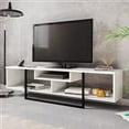 thumbnail image 2 of Asal 59" Modern Metal Frame Wood TV Stand for 65 inch TV White & Black, 2 of 4