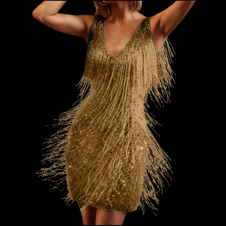 トップス HOLIDAY 23SS SUPER FINE L/S MINI DRESS safuny Women's Mini Bodycon Dress Solid Tassle Sequins Shiny