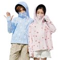 thumbnail image 2 of YTDSCS Kids Toddler Hooded Sun Protection Jacket for Boys Girls Summer Print Sun Shirt UV Protection Sunsuits UPF 50+ Zip Front Rashguard for 3-14 Years, 2 of 9