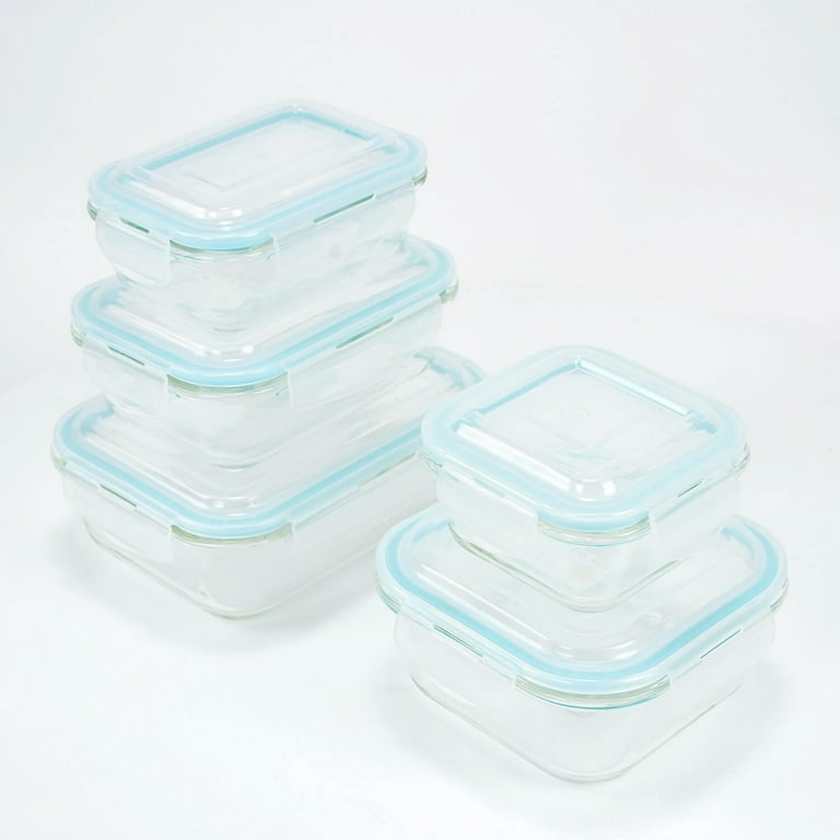 Bene Casa 10-piece glass food storage container set, air tight led