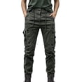 thumbnail image 2 of Mifsaly Womens Cargo Jogger Pants Women High Waisted Tapered Leg Pants Outdoor Hiking Casual Bottoms with Multi Pockets Green,XXL, 2 of 5