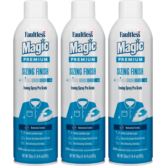 Magic Clean Products Sizing Light Finish Fabric Starch Ironing Spray, 20 oz, 3 Count Pack