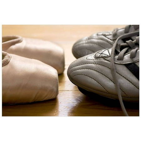 Still Life Of Ballet Shoes And Soccer Cleats by Eazl Premium Gallery