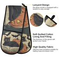 thumbnail image 2 of Yayeee Double Oven Mitt Kitchen Heat Resistant Baking 35" x7" Quilted Glove, Black Halloween Cat, 2 of 6