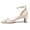 NUDE, variant on BURUDANI Women's Low Heels Braided Open Toe Ankle Strap Block Chunky Heel Sandals WHITE Size 6
