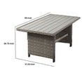 thumbnail image 5 of 59 Inch Outdoor Aluminum Dining Table Gray Faux Wicker Slatted Surface - Saltoro Sherpi, 5 of 5