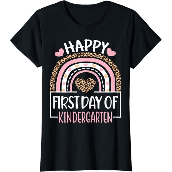 First Day of Kindergarten Funny Back To School Leopard Teach T-Shirt