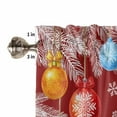 thumbnail image 5 of Christmas Kitchen Curtains and Valances Set, Cartoon Snowman Hold Star Pine Xmas Balls Snow Red Rod Pocket Window Valance Window Curtain Panels for Living Room Bedroom Laundry, 27.5x24in, 3 Pieces, 5 of 7