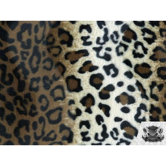 Velboa Faux Fake Fur Short Pile Brown Leopard Fabric