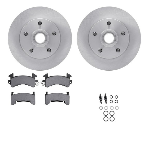 Dynamic Friction Company Front Brake Rotors with Heavy Duty Brake Pads includes Hardware 6212-48150