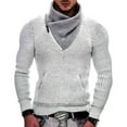 thumbnail image 2 of IROINNID Men's Sweater Turtleneck Long Sleeve Jumper Mid-Length Solid Color Warm Pullover Sweater Blouse, 2 of 9