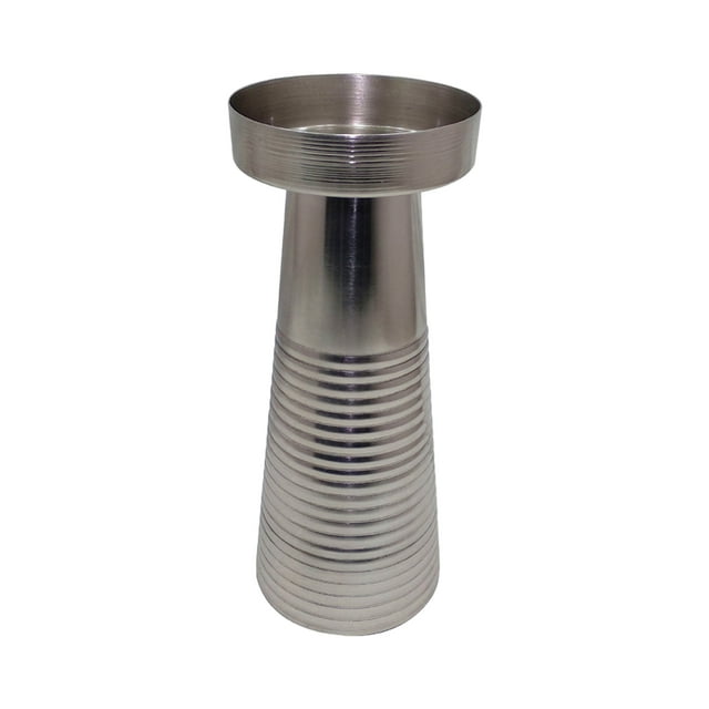Sagebrook Home Metal, 10"h Striped Pillar, Silver