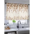 thumbnail image 5 of Sheer Curtains 54 Inch Length, Brown Orange Eucalyptus Semi Sheer Curtains Light Filtering Window Treatment, Farmhouse Weeping Leaves Linen Privacy Voile Drapes for Living Room Bedroom 52x54 Inch, 5 of 7