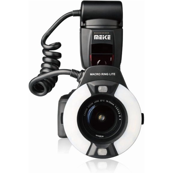 Meike MK-14EXT LED E-TTL Macro Anillo Flash para Canon 5D II III 6D 7D 60D 70D 700D Cámara SLR con 7 Anillo Adaptador