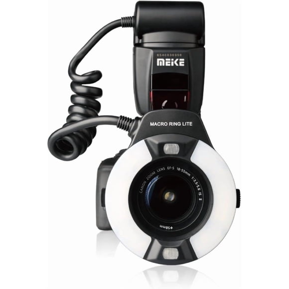 Meike MK-14EXT LED E-TTL Macro Anillo Flash para Canon 5D II III 6D 7D 60D 70D 700D Cámara SLR con 7 Anillo Adaptador