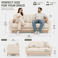 thumbnail image 5 of Neche 68" Corduroy Sofa for Living Room, 2 Seater Cream Couch for Small Space Office, Comfy Loveseat in a Box, Beige, 5 of 7
