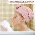 thumbnail image 5 of Paquete de 2 toallas para secar el cabello, gorro de toalla para el cabello con turbante absorbente, envoltura para la cabeza de secado rápido con nudo de lazo, 5 of 5