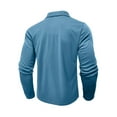 thumbnail image 4 of Maean Mens Shirts Collared Golf Long Sleeve Pullover Tops Classic Button Basic Solid Color Shirt, 4 of 5