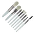 thumbnail image 3 of Juego de 8 brochas de maquillaje profesionales portátiles para sombras de ojos, kit de brochas cosméticas con bolsa de almacenamiento para mujeres, gris y verde, 3 of 13