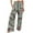 N9-Green, variant on successthop Elastic Waist Pants for Women with Pockets High Waist Trousers Straight Ruffle Outfits Floral Baggy Slacks L