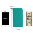thumbnail image 4 of HAWEE Cellphone Wallet Dual Zipper Wristlet Purse with Card Slot/ Coin Pouch Compatible with iPhone/Samsung for Women or Lady, Turquoise, 4 of 7