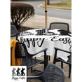 thumbnail image 4 of Outdoor Tablecloth with Umbrella Hole and Zipper, Happy Easter Rabbits Square Table Cloth 54x54 Inch Waterproof Tablecloth, Black Plaid Polka Dots Rabbits Spring Picnic Table Cover for Patio Camping, 4 of 7