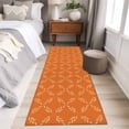 thumbnail image 5 of 2x6 Kitchen Runner Rug, Orange Morocco Non-Skid Rubber Backing Large Rectangle Rugs - Living Room Bedroom Home Office, Geometric Leaf Diamond Lattice Abstract Indoor Floor Mat Carpets Washable Rug, 5 of 9