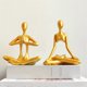 thumbnail image 4 of Yoga Figurine Desktop Yoga Statue Yoga Figurine Set Gold, 4 of 5